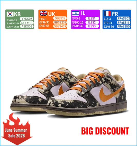 Nike Dunk Low – Mångsidiga skateskor med tunn, halkfri och slitstark sula, låg modell, unisex, vit/svart/orange IB2260-500