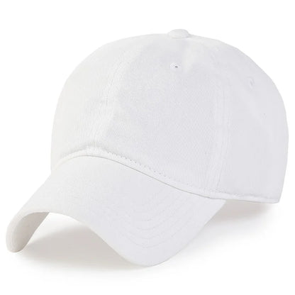 Herr och dam, oversize XXL 100% bomull, stor basebollkeps för stora huvuden 56-63cm(23.5"-25.5"), justerbar enfärgad dad cap