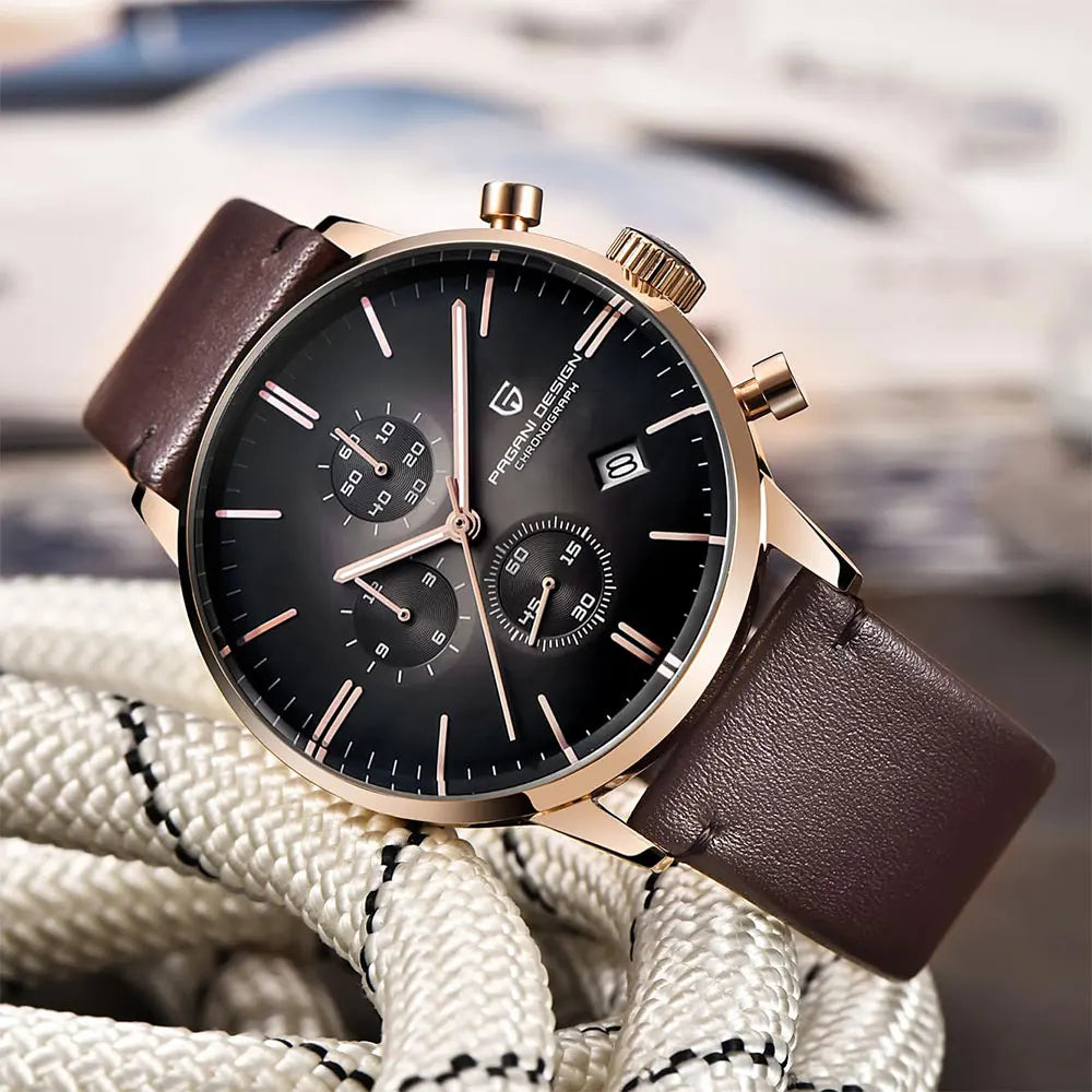 PAGANI DESIGN New 2720K Men Watch VK67 Quartz Wristwatch Multi functional Chronograph Sapphire Glass Waterproof Clock Watch Gift
