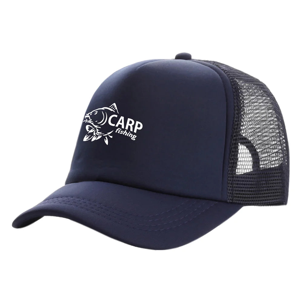 Șepci de camionagiu pentru bărbați cu imprimeu amuzant cu pește crap, șapcă de baseball pentru pescuit, șepci unisex din plasă pentru vară, model MZ-169