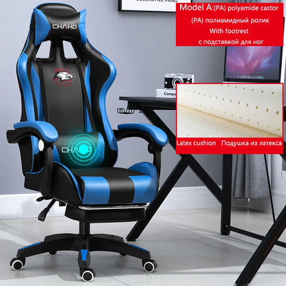 Ergonomic PU Leather Gaming Chair with Adjustable Height, Reclining Computer Chair, Swivel Office Chair for Home Office, Gaming & Study