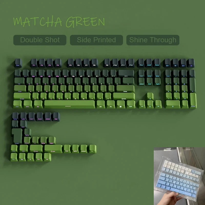 Novas Keycaps para Teclado Mecânico Gaming 60/64/84/98/108 com Switch MX, 135 Teclas OEM PBT, Gravação Lateral, Gradiente Vermelho e Preto
