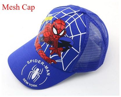 Marvel Anime Figure Spider-Man Cartoon Baseball Cap Cotton Polyester Peaked Cap Boy Girl Headwear Accessories Kids Birthday Gift