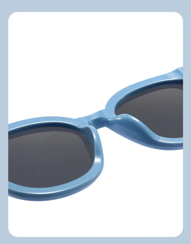 3-12 Years Kids Polarized Sunglasses Boys' Cool Girls Soft TPEE Frame Cat Eye Design Fashion Sun UV400 Protection Oval Glasses