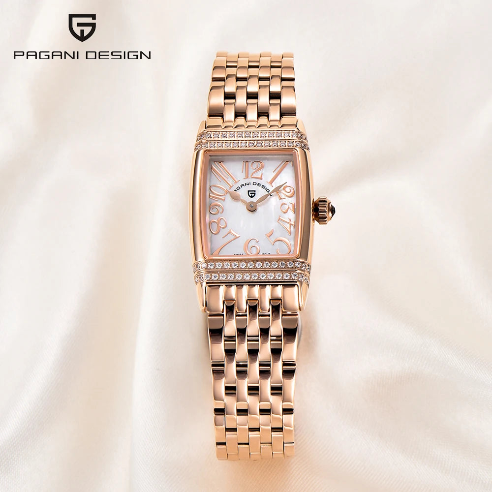 Pagani Design - Women's Sapphire Crystal Quartz Watch, Luxury Accessories, Waterproof up to 50 meters, Stainless Steel, 22mm, Ne
