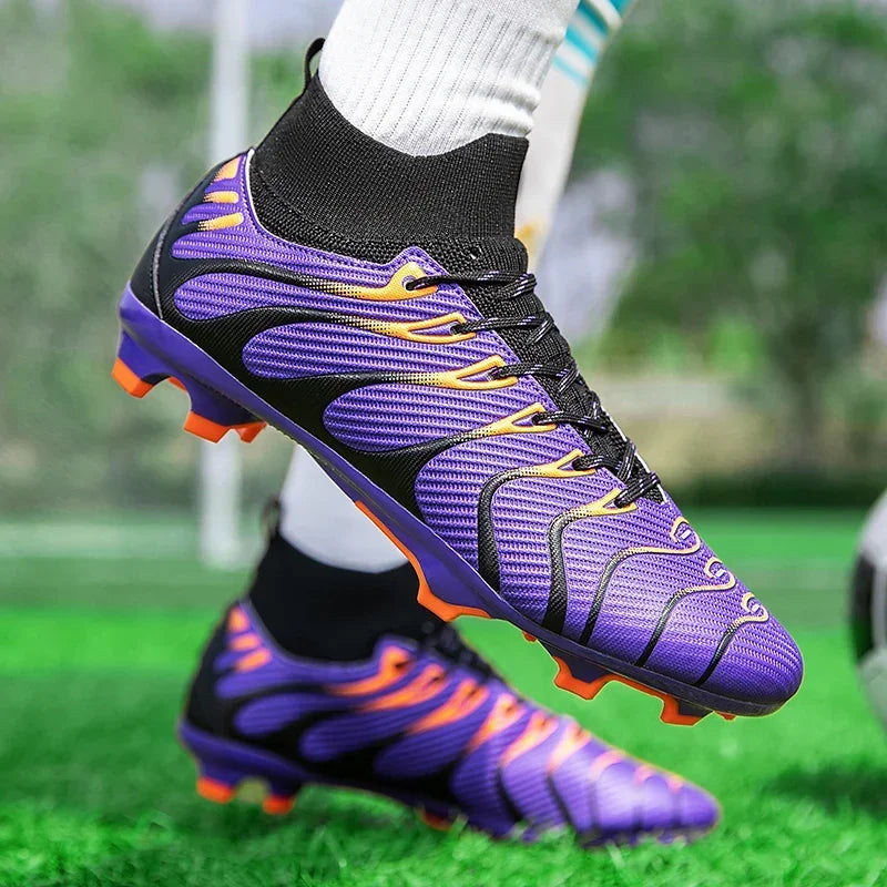 Hommes Match bottes de Football Sport entraînement longues pointes FG/TF garçons crampons chaussures de Football en plein air antidérapant intérieur Futsal confortable