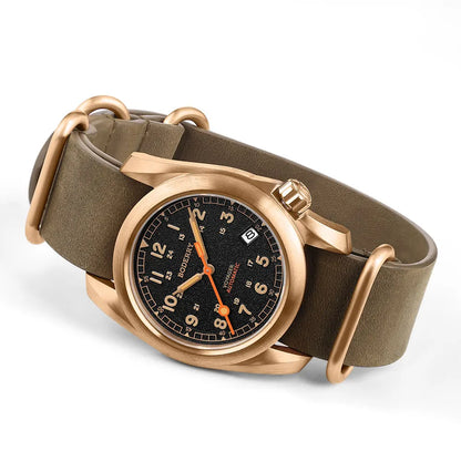 Boderry Field Watches Bronze Case Automatic Mechanical VOYAGER Watch Men's 100M Waterproof Clock Military Top Brand Wristwatch