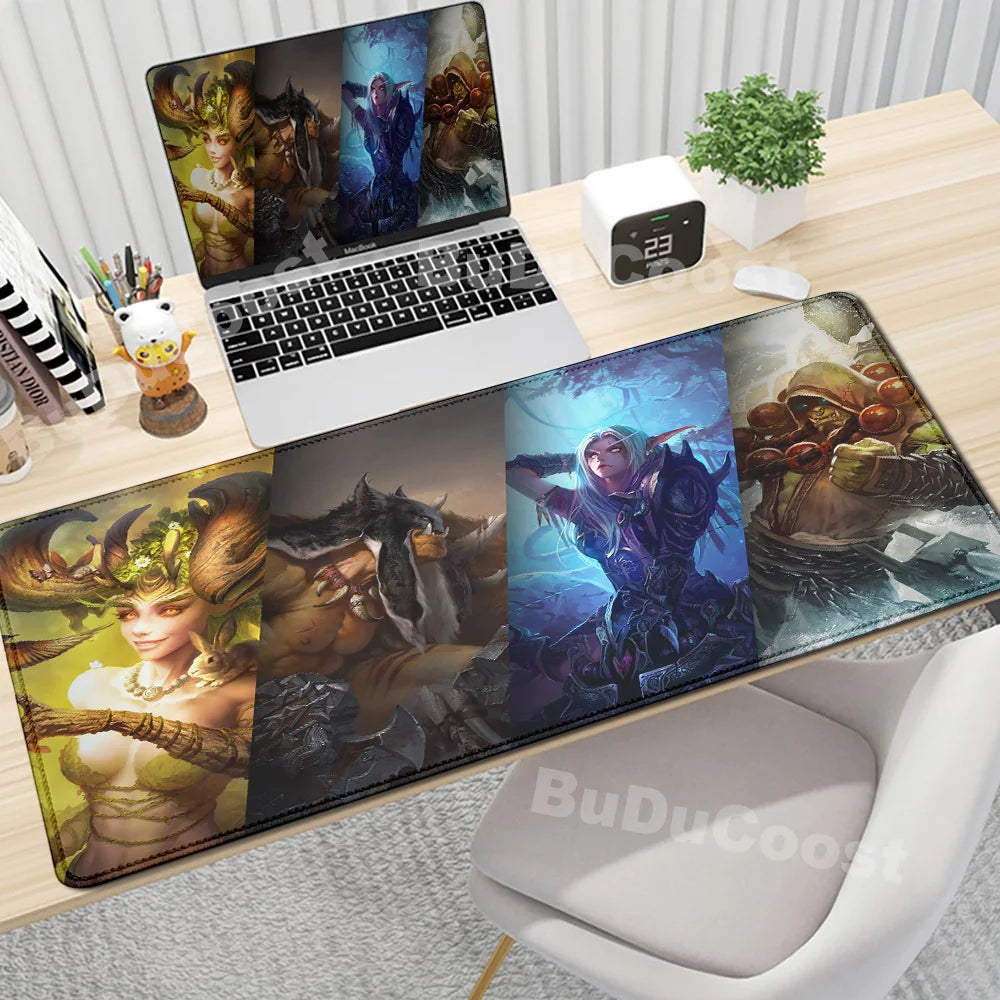 Anime World of Warcraft gaming podloga za stol, podloga za miš, računalni dodaci, XXL, zaključani rub, podloga za tipkovnicu i miša, gamerski tepih, uredske podloge