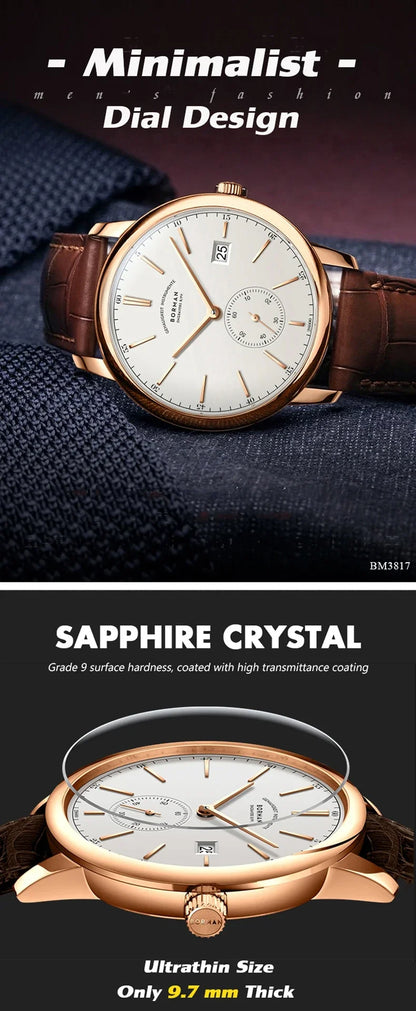 BORMAN BM3817 TOP Watch New 42 Luxury Men's Automatic Mechanical Watches Sapphire Ultra-thin 50M Waterproof Sub Dial Clocks