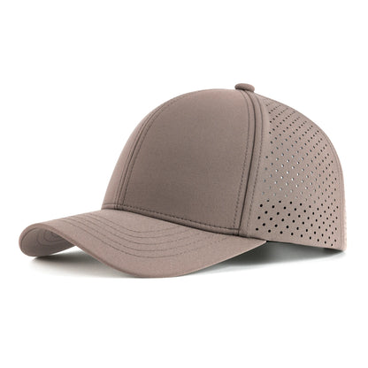 VOBOOM Men Quick Dry Baseball Cap Laser Cut Mesh Ball Curved Brim Snapback Hat Outdoor Running Travel Black Hat