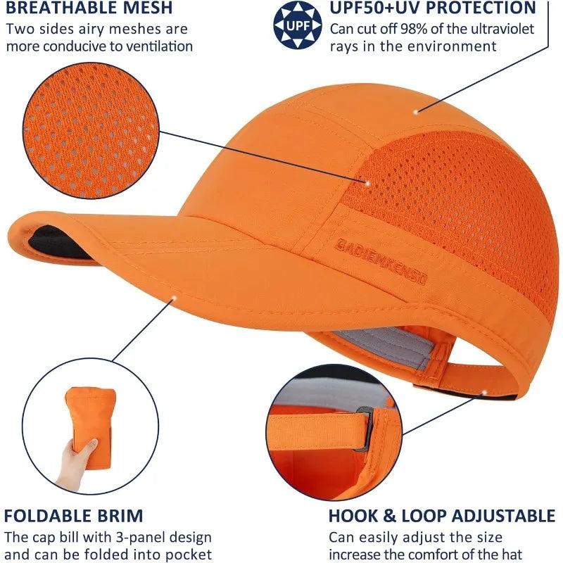 GADIEMKENSD Lightweight Running Cap Sun Hat for Trekking Hiking Quick Dry Breathable Outdoor Sports Unisex