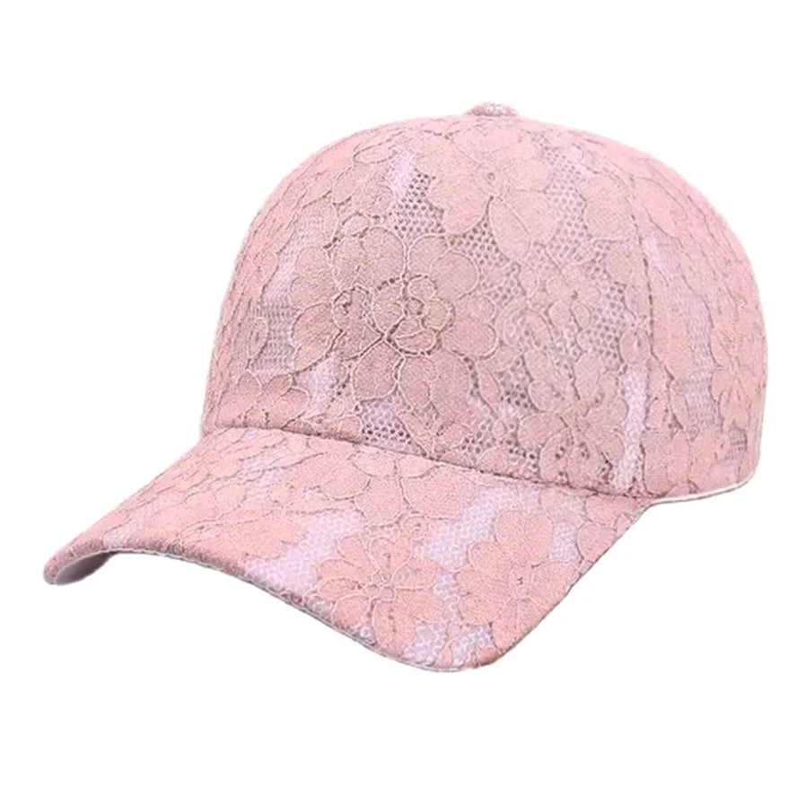 Princess Style Lace Embroidery Mesh Flower Spring and Summer Women Baseball Caps Breathable Lady Snapback Hats Young Girl  BQ091