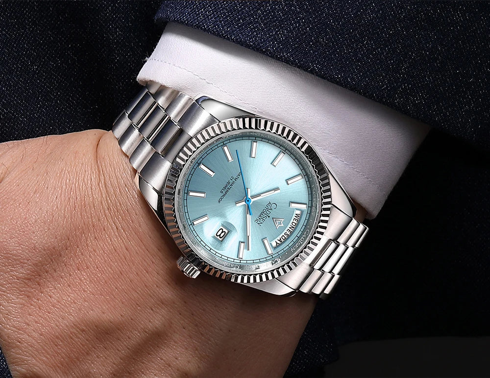 Relógio masculino CADISEN DD40 de luxo, automático, mecânico, com vidro de safira AR, 10Bar, movimento MIYOTA 8285, novidade 2023