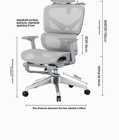 Adjustable Ergonomic Mesh Office Chair, Breathable High Back Computer Desk Chair with 6D Lumbar Support & Retractable Footrest