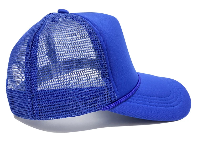 5 panel Trucker Caps Men Women Plain Blank Foam Mesh Baseball Cap With Rope Summer Breathable Outdoor Sport Sun Visor Hats