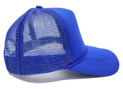 5 panel Trucker Caps Men Women Plain Blank Foam Mesh Baseball Cap With Rope Summer Breathable Outdoor Sport Sun Visor Hats