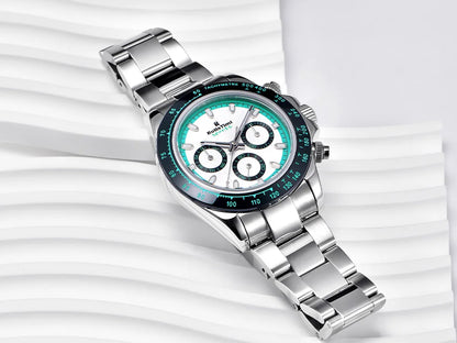 RollsTimi Herrenuhren – luxuriöse mechanische Herrenuhr mit Saphirglas, Kalender, Wochentagsanzeige, Edelstahl und Wasserschutz