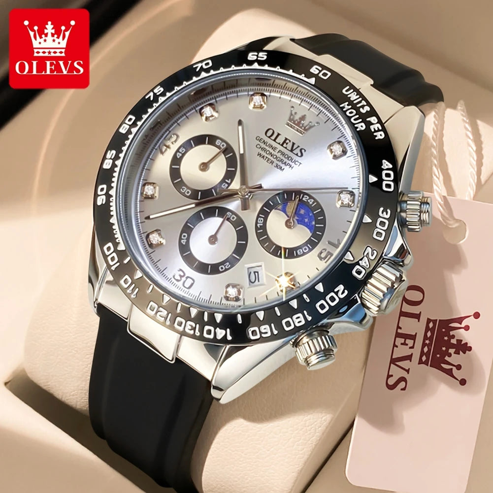 OLEVS Men’s Watch – Luxury quartz watch, water-resistant and luminescent, featuring a chronograph and date display – Men’s sports watch from a leading brand