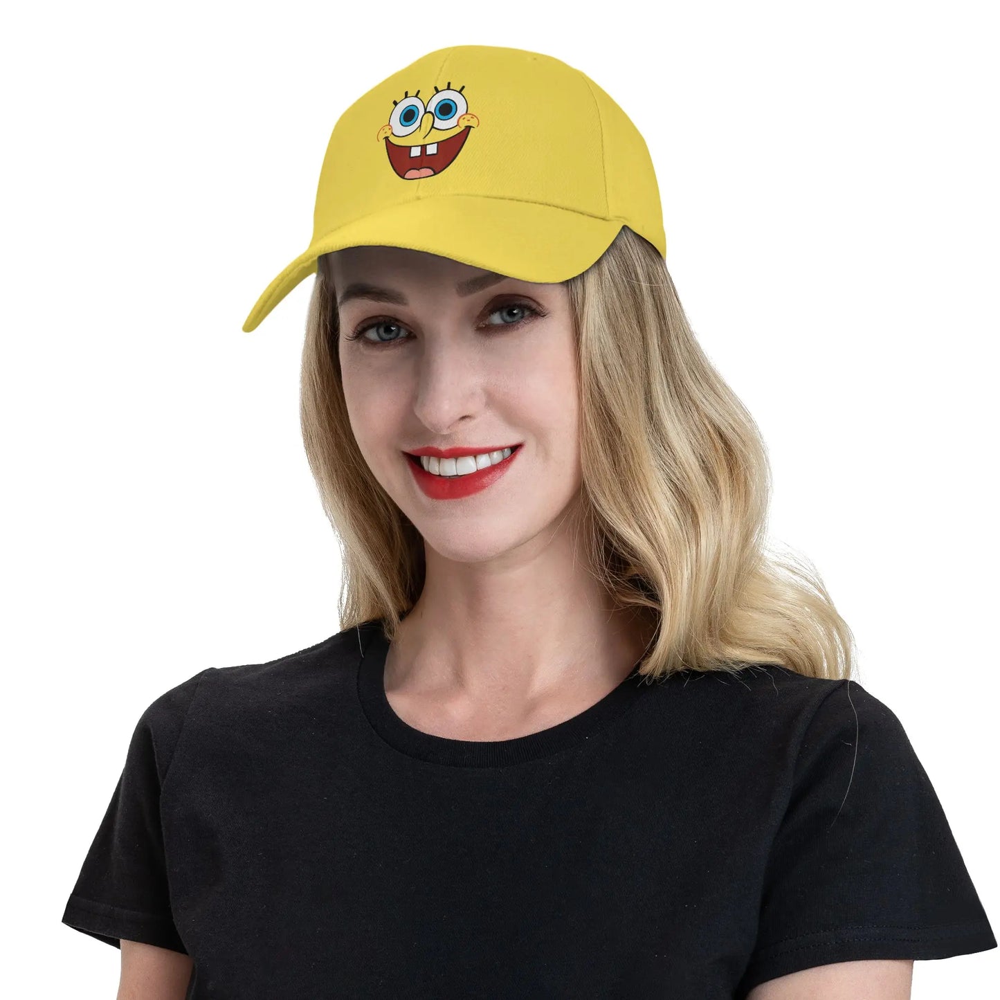 Spongebobs Large Smiling Face Sun Baseball Cap  Spring y2k Retro Trucker Hat For Couple Women Tennis Skate Baseball Caps