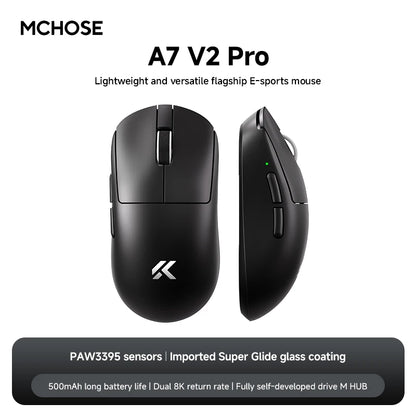 NEW MCHOSE A7 V2 E-sports mouse wireless Bluetooth tri-mode Ergonomics lightweight 8K gaming mice Customized PC accessory gifts