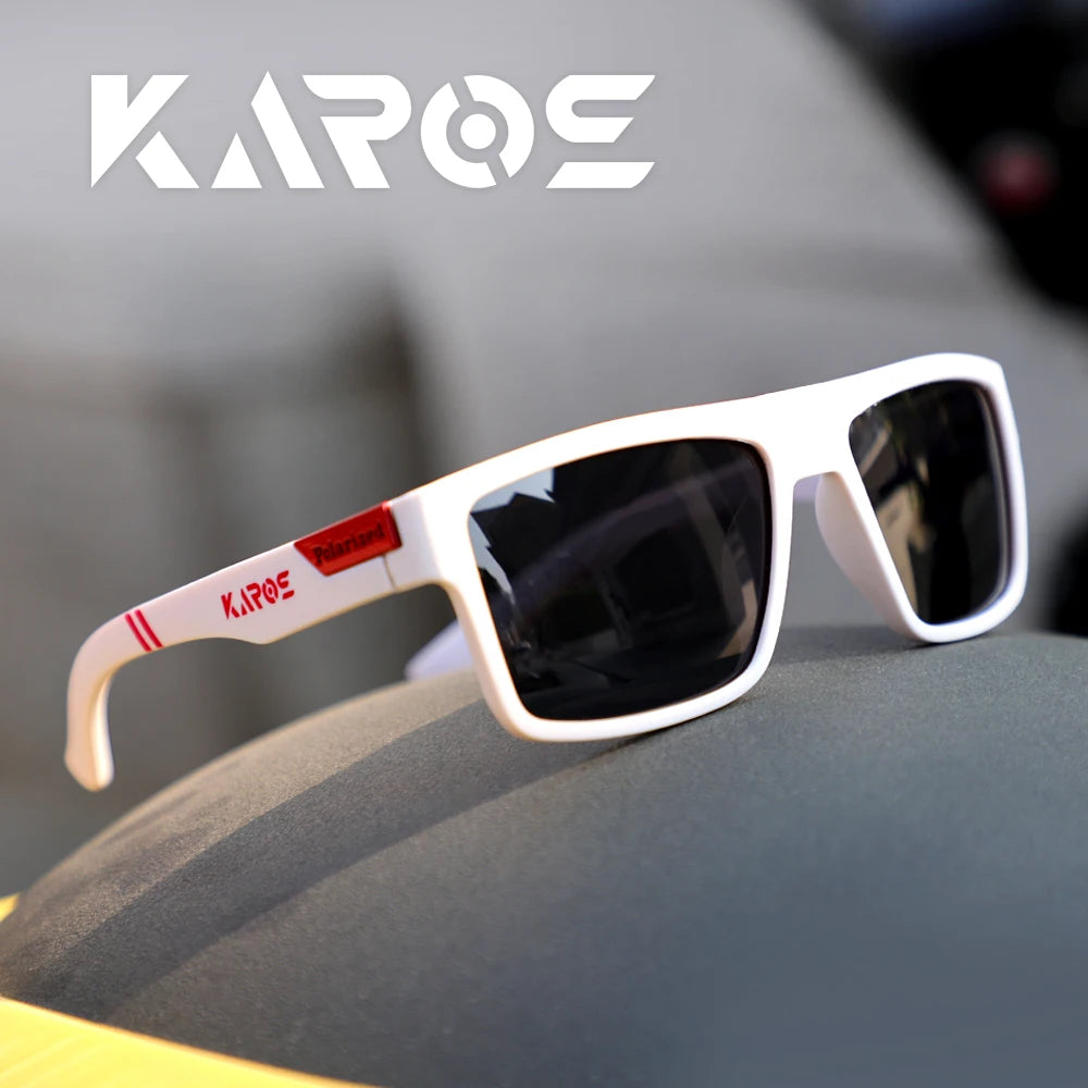 KAROS Fashion Polarized Sunglasses Men Women Luxury Driving Fishing Travel Vintage Square Sun Glasses For Man UV400 Eyewear
