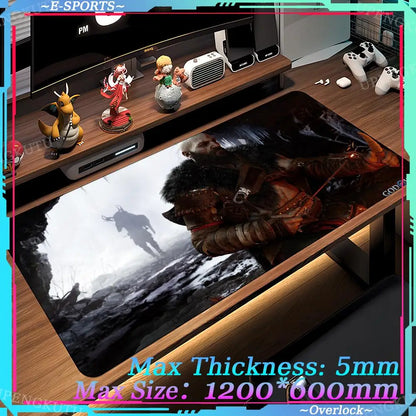 Game G_God of War R_Ragnarok Computer XXL MousePad Game Accessories Oversized Floor Mat Game Desktop Protective Pad Table Mat