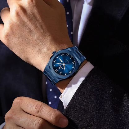 Reloj POEDAGAR de lujo para hombre, de cuarzo, resistente al agua, de acero inoxidable, reloj masculino con fecha y día de la semana, relojes de negocios para hombre, Reloj Hombre