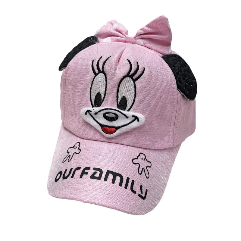 Disney Minnie Mickey Anime Peripheral Cotton Polyester Baseball Cap Figure Cartoon Peaked Cap Dress Up Kid's Birthday Gifts