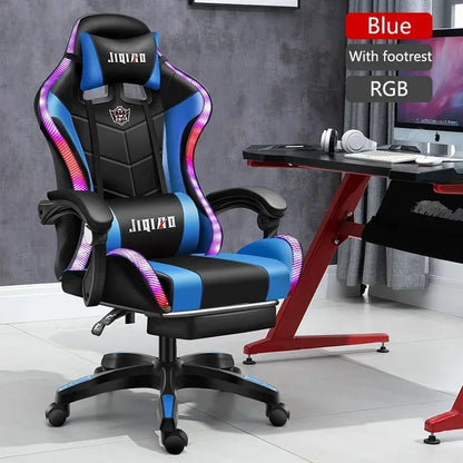 Ergonomic Gaming Chair with Massage Function, RGB Light Swivel Recliner Office Chair, Adjustable High Quality Computer Gamer Chair