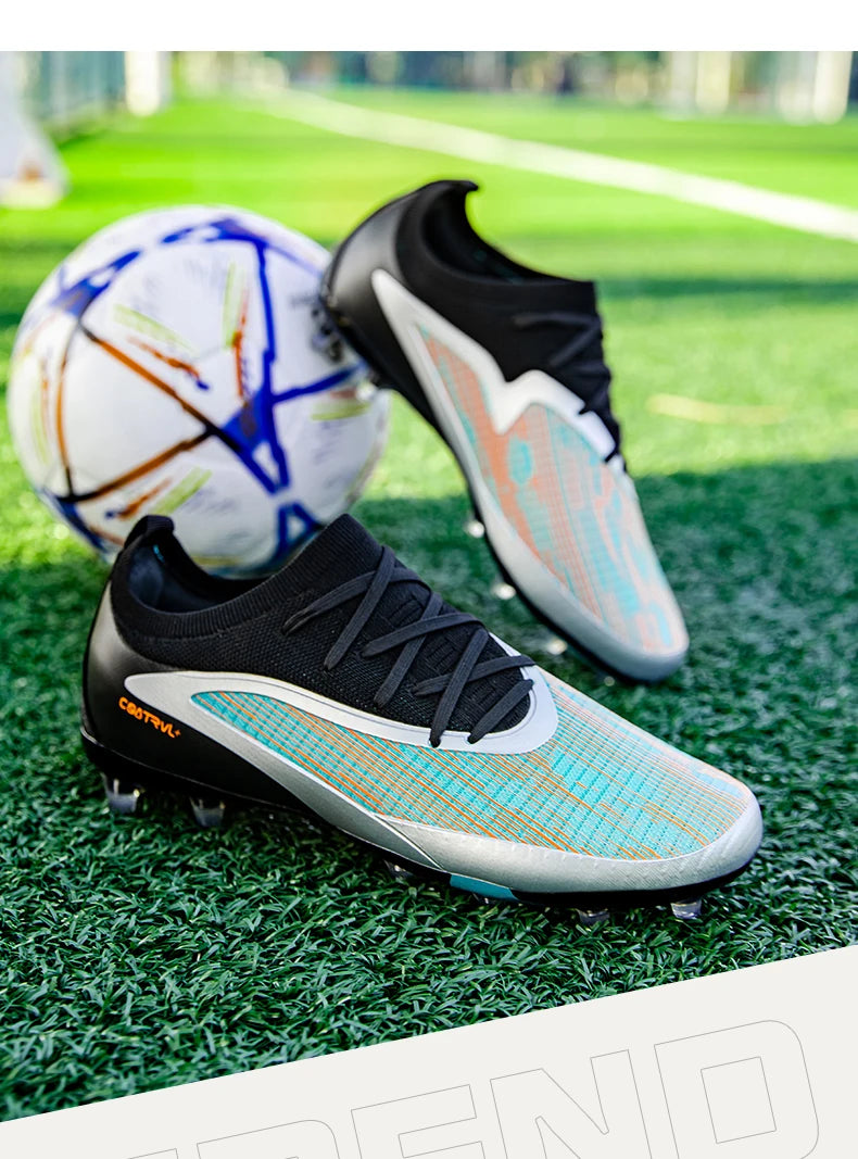 Nouvelles chaussures de football pour hommes, crampons longs pour adultes, chaussures de sport pour l'entraînement en extérieur, respirantes, antidérapantes, confortables pour les garçons, pour les matchs