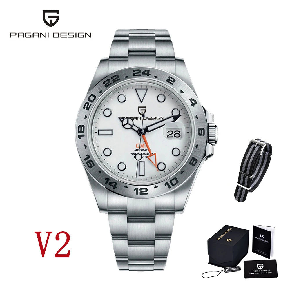 Pagani Design 2026 New Men's Automatic Mechanical Watch Gmt Sapphire Stainless Steel Waterproof 10Bar Luminous Bwg-9 Reloj Hombr