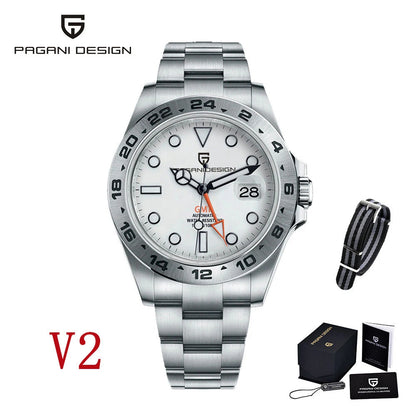 Pagani Design 2026 New Men's Automatic Mechanical Watch Gmt Sapphire Stainless Steel Waterproof 10Bar Luminous Bwg-9 Reloj Hombr