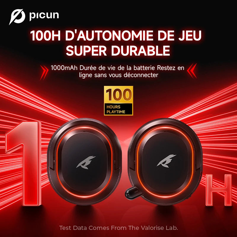 Auriculares gaming inalámbricos Picun G2 Bluetooth 5.3 – Sonido envolvente 7.1, micrófono ENC, batería de 100H y baja latencia para PC, PS5, PS4, Switch y móviles