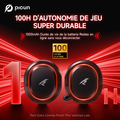 Auriculares gaming inalámbricos Picun G2 Bluetooth 5.3 – Sonido envolvente 7.1, micrófono ENC, batería de 100H y baja latencia para PC, PS5, PS4, Switch y móviles