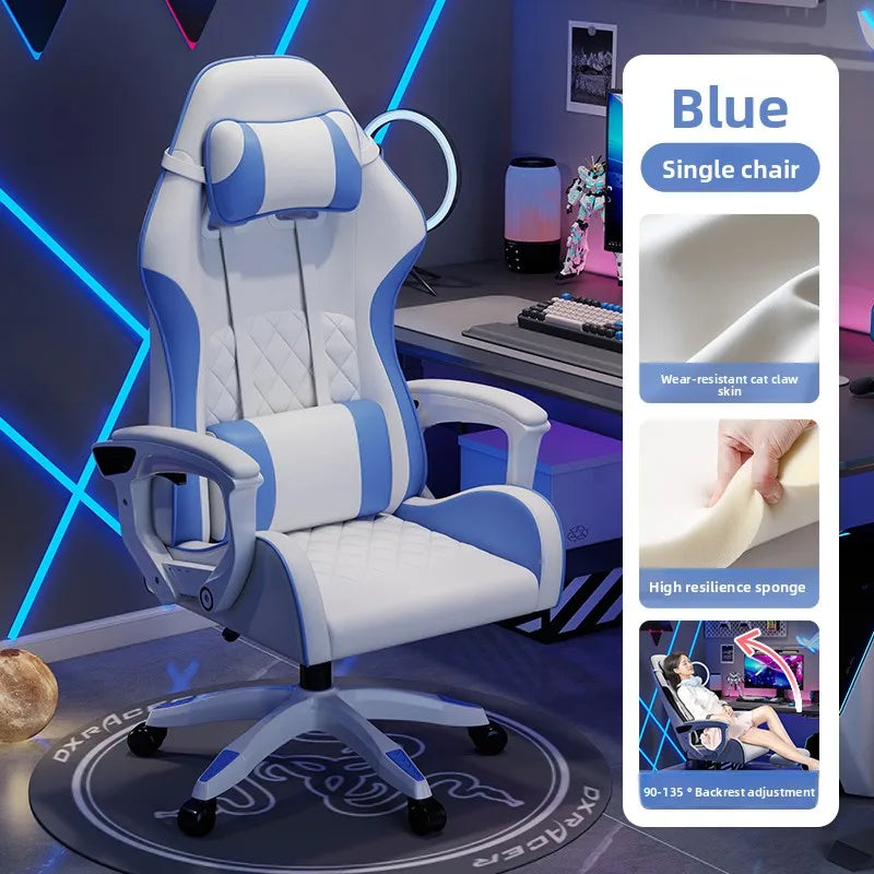 Muška e-sports stolica udobna je za dugotrajno sjedenje, računalna stolica može se nagnuti za opuštanje, naslon