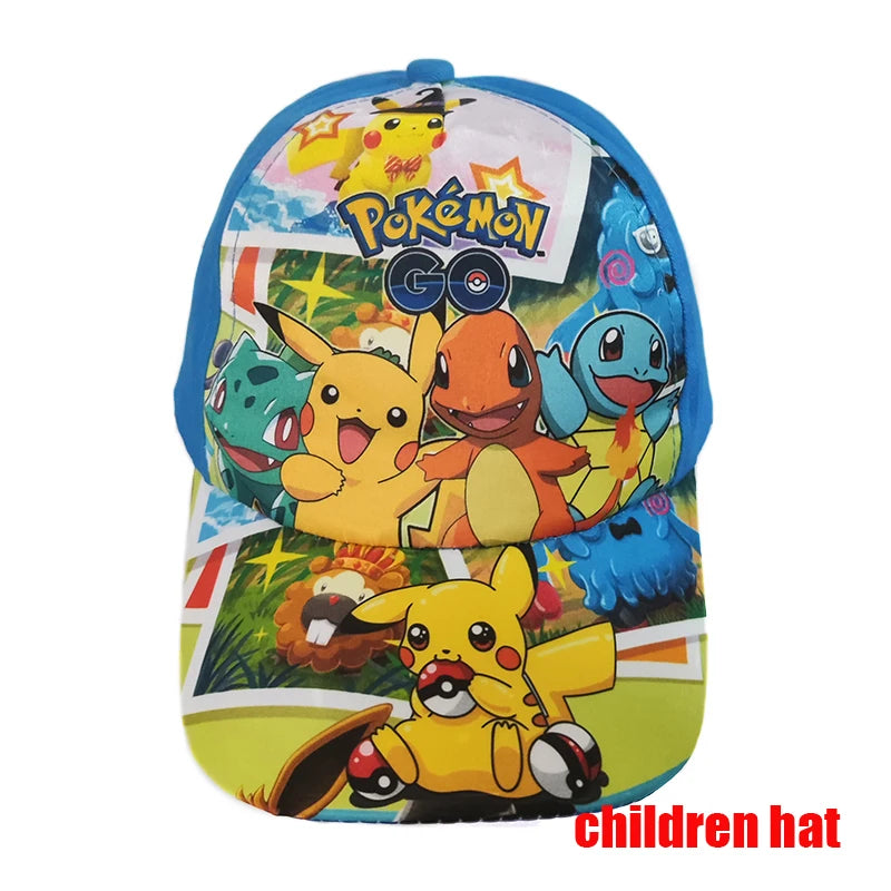 Pokemon Baseball Cap Pikachu Hat Pokemon Cosplay Hip Hop Cap for Girl Boy Children kids Anime Figures Toy Gift Cartoon Hat