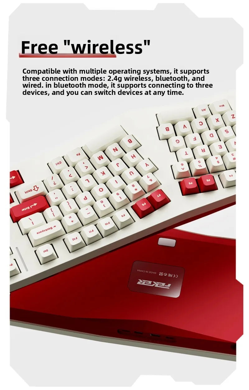 FEKER Alice98pro Mechanical Keyboard Alien Ergonomic 3 ° Slope Hot Swappable RGB with Hand Support Custom Gaming Office Keyboard