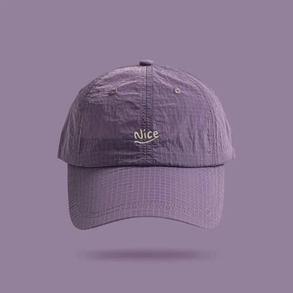 Fashion Plaid Thin Sun Cap Quick-drying Letter Embroidery Sports Running Cap Adjustable Breathable Summer Cap Men Women