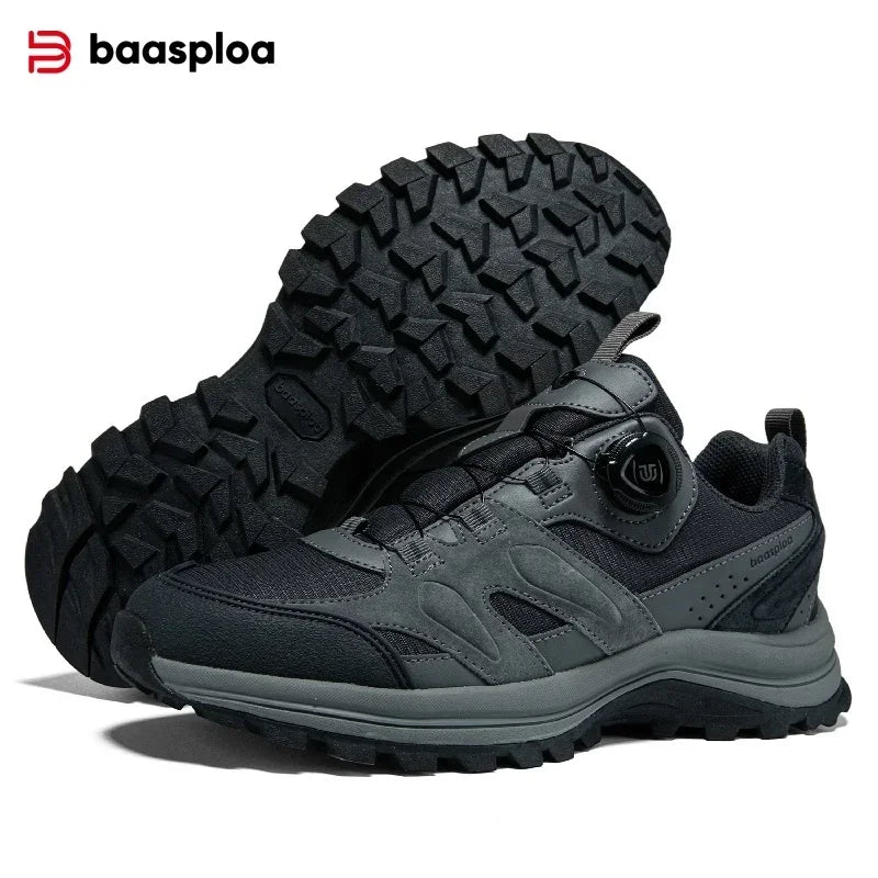 Zapatillas de senderismo para hombre Baasploa: antideslizantes, resistentes al desgaste, para escalada y senderismo al aire libre; con interior de algodón para mayor comodidad; zapatillas deportivas para actividades al aire libre.