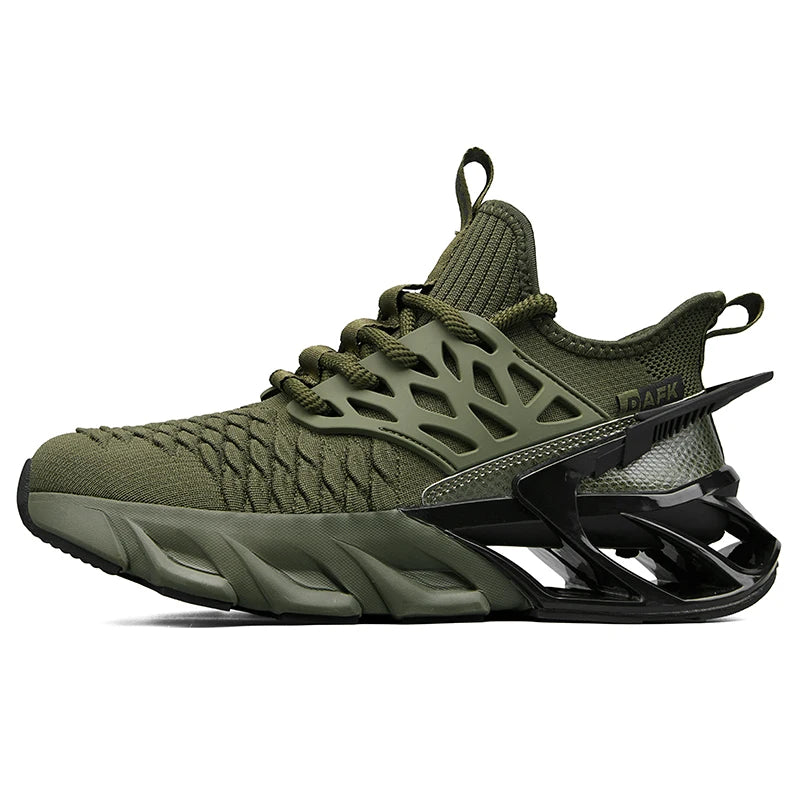 Chaussures de sport pour hommes tendance et polyvalentes en maille respirante, idéales pour la course urbaine, avec semelle souple évidée, résistantes à l'usure, pour le fitness en extérieur au printemps