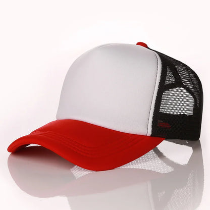 Candy Color Sublimation Blank Baseball Hats Travel Trucker Plain Mesh Sports Outdoor Snapback Cap for Men Boys Women Girls
