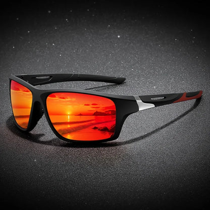 New Polarized Sports Sunglasses for Men, High-Quality TAC Lens Frame, Full Rim, UV Protection, Alloy Decorative, for Climbing