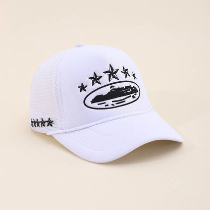 Unisex Men Women Cap Pentagram Embroidery Baseball Net Caps Spring Summer Outdoor Adjustable Casual Hats Sunscreen Hat