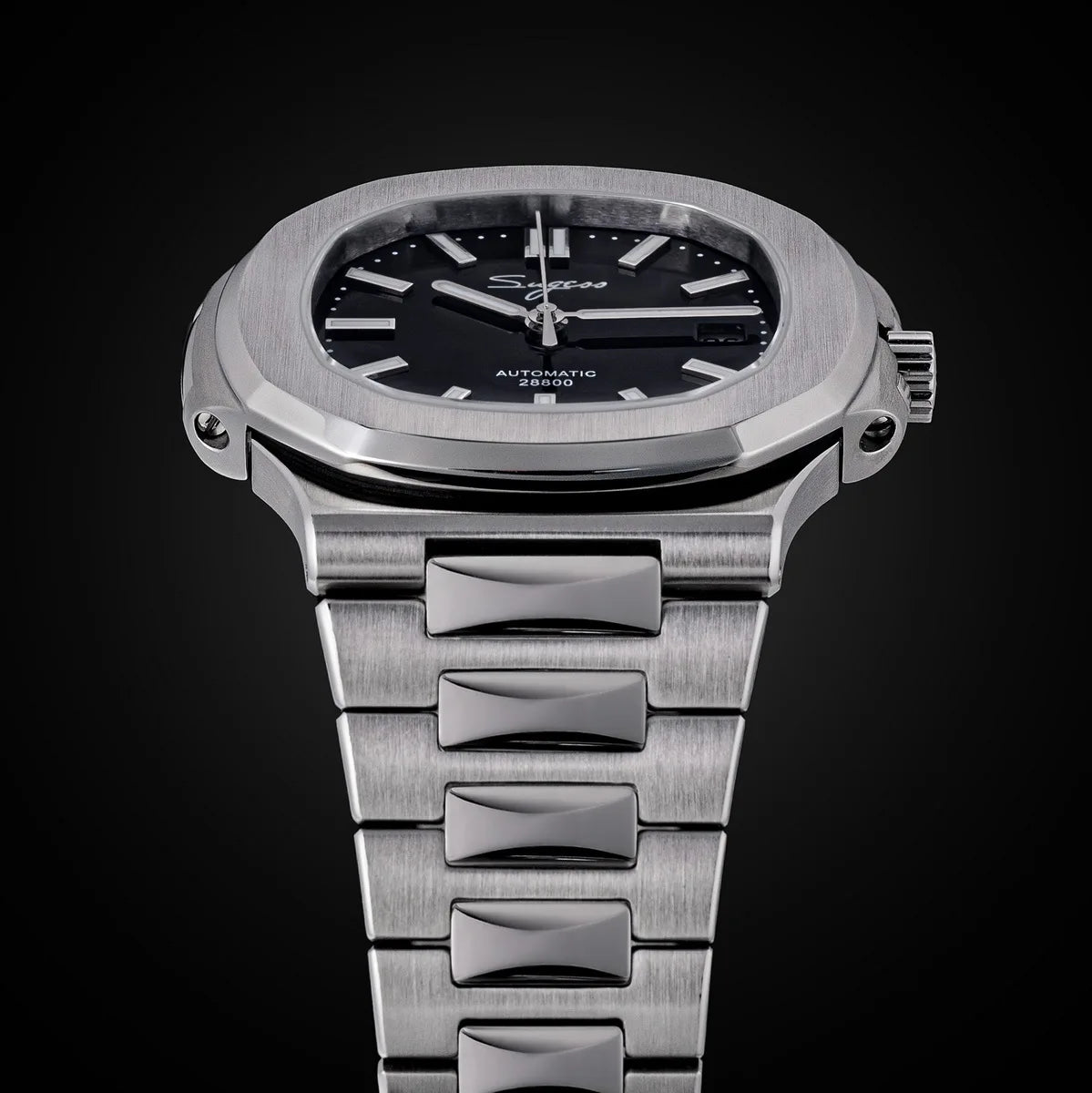 Reloj de hombre Sugess automático mecánico, movimiento Miyota 9015, esfera MOP, luminoso, resistente al agua 5bar, brazalete de lujo S466