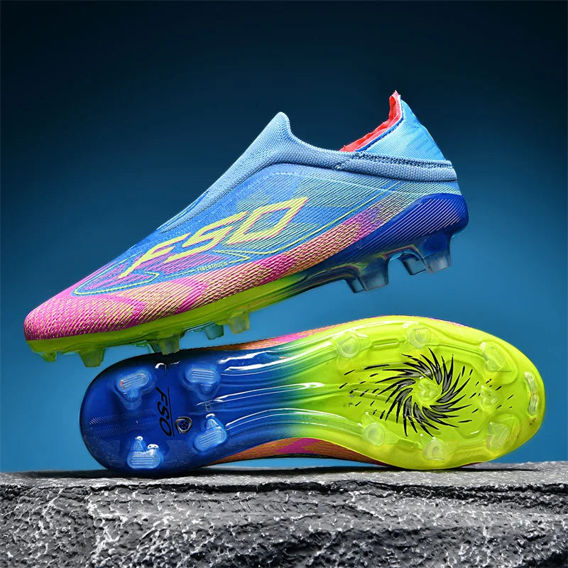 Nouvelles chaussures de football pour hommes, de haute qualité, antidérapantes, légères, très vendues, crampons d'entraînement pour terrain en herbe, mi-hautes, pour les matchs en extérieur, chaussures de sport.