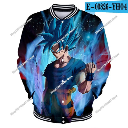 New Japanese Anime Dragon Ball Z Varsity Jacket Autumn Casual Sweatshirt Hoodie Coat Jacket Brand Baseball Jacket