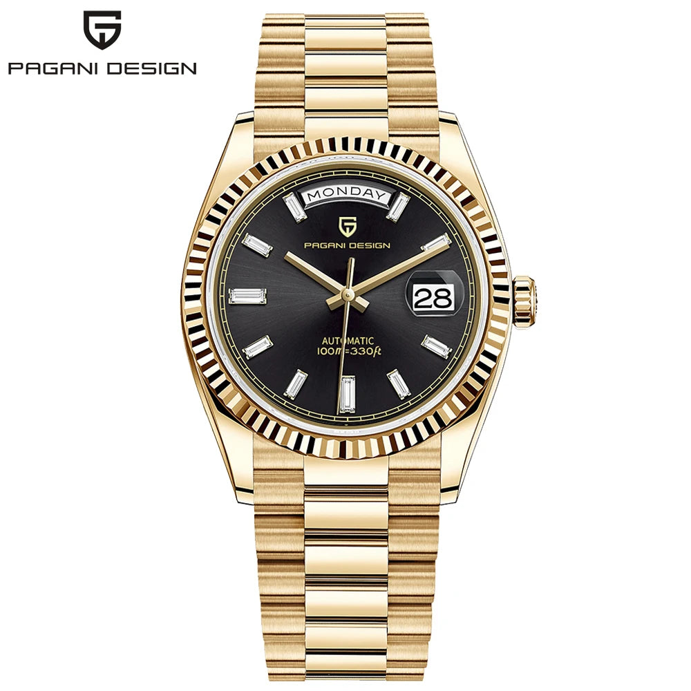 2026 New PAGANI DESIGN Enamel Dial DD36 Luxury Silver Gold Automatic Watch For Men AR Sapphire Crystal Mechanical Wristwatch Men
