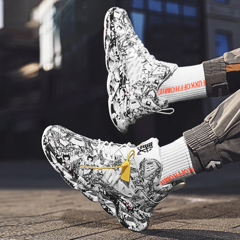 Men Sports Shoes Soft Sole Anti Slip Wear-resistant Rebound New Leather Breathable Comfort Fashion Lace Up Outdoor Running Shoes
