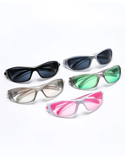 New Punk Y2K Sunglasses Women Goggle Luxury Brand Wrap Square Sun Glasses 2000'S Shades Eyewear UV400 Female Designer Eyeglasses