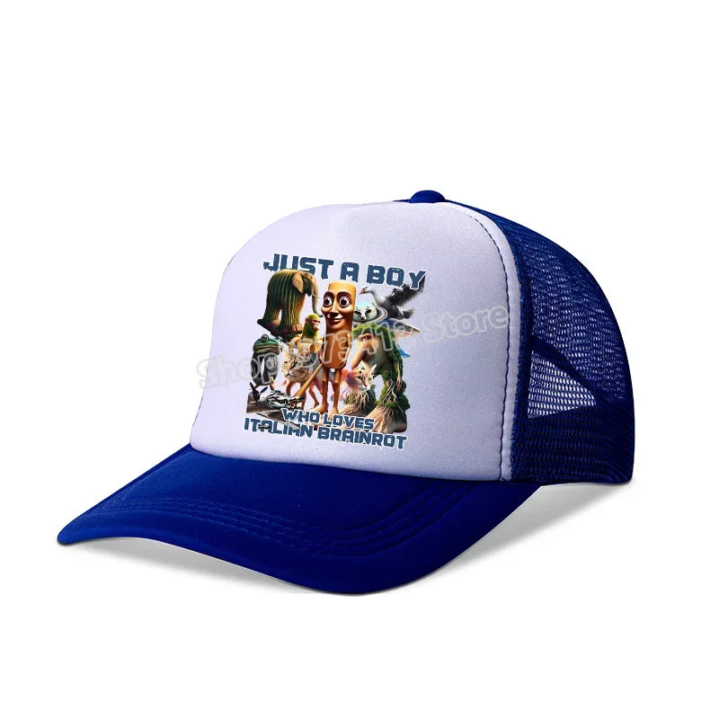 Italian Brainrot Baseball Caps Funny Anime Printed Tung Tungtung Sahur Sunny Hats Summer Adjustable Famliy Headdress Cap Gifts